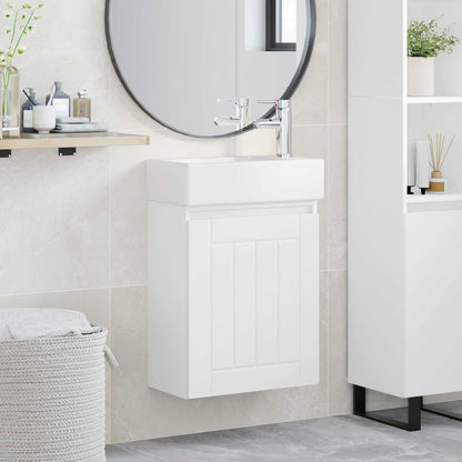 Mobile bagno con rubinetto Bianco 45,5 x 25,5 x 84 cm