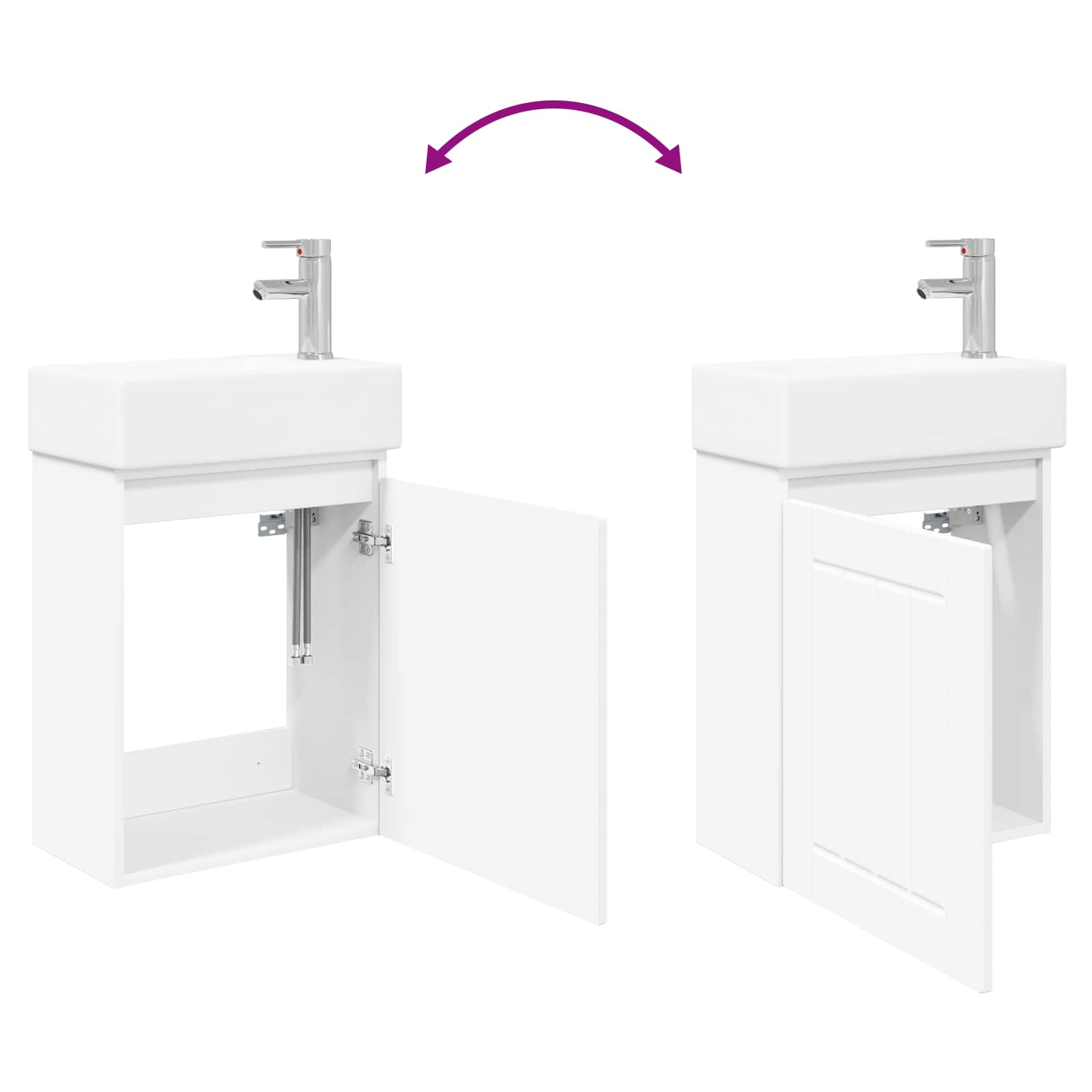 Mobile bagno con rubinetto Bianco 45,5 x 25,5 x 84 cm | homemem39