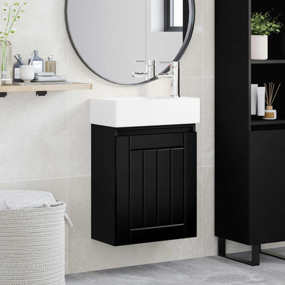 Mobile bagno con rubinetto Nero 45,5 x 25,5 x 84 cm | homemem39