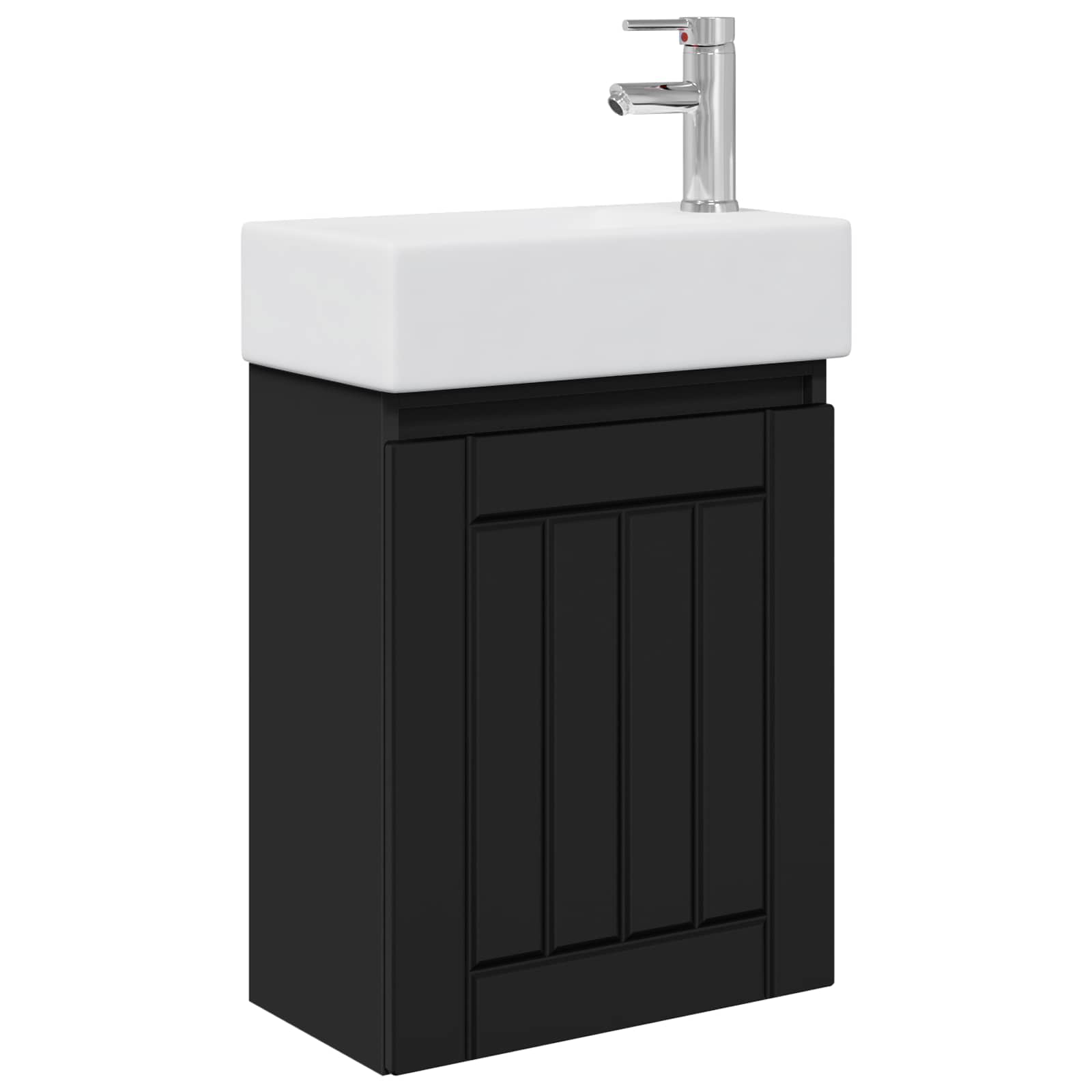 Mobile bagno con rubinetto Nero 45,5 x 25,5 x 84 cm | homemem39