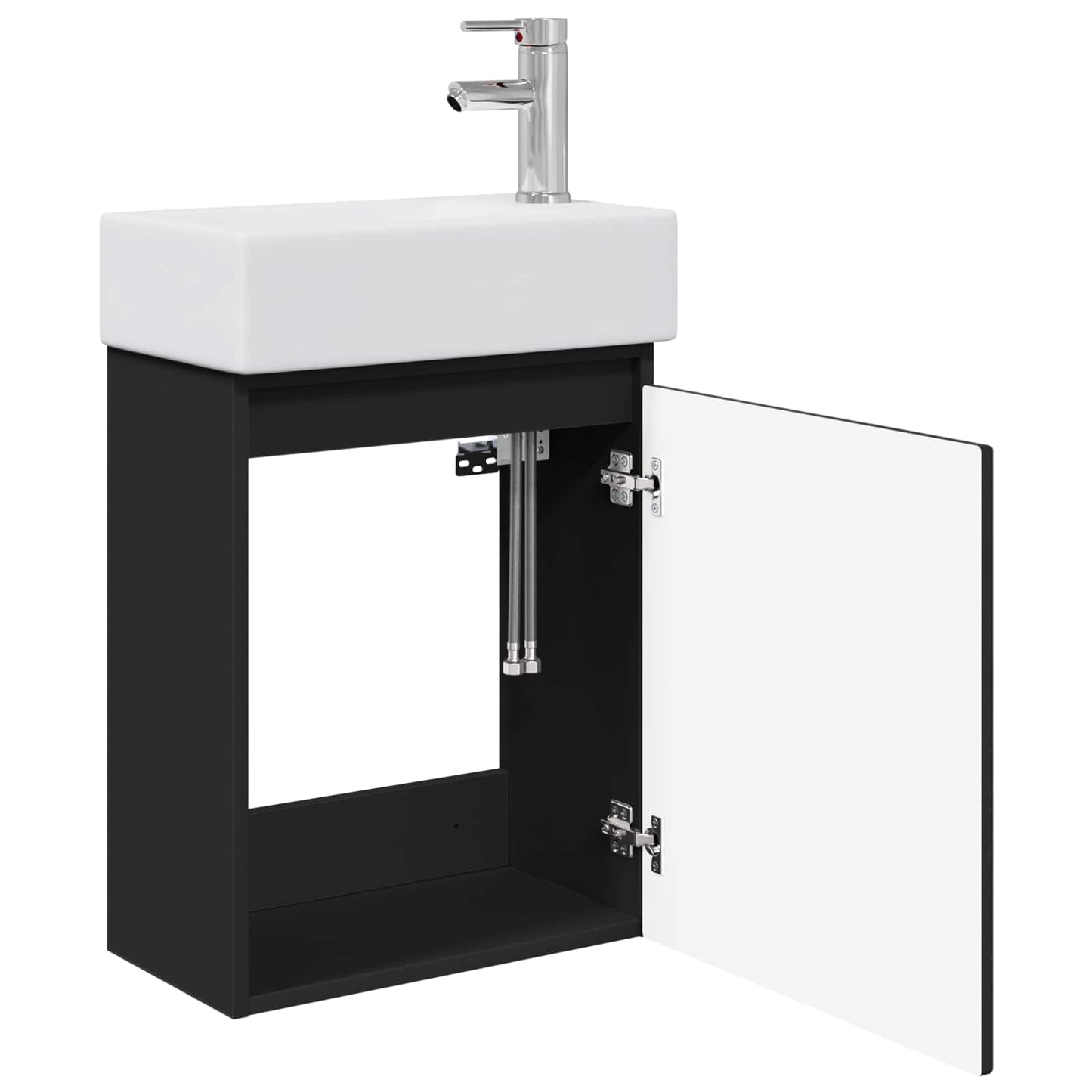 Mobile bagno con rubinetto Nero 45,5 x 25,5 x 84 cm | homemem39