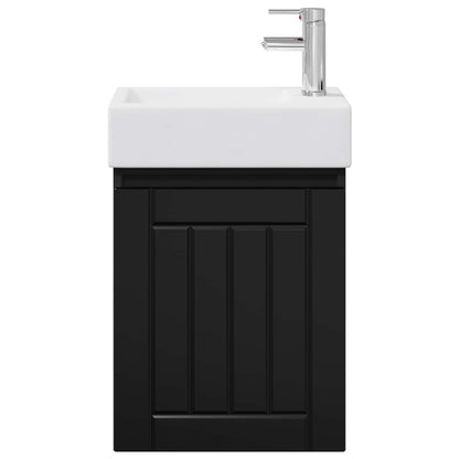 Mobile bagno con rubinetto Nero 45,5 x 25,5 x 84 cm | homemem39