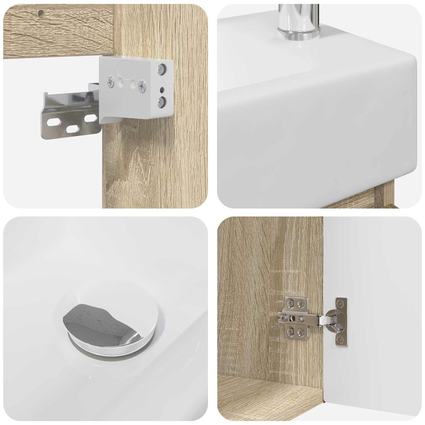 Mobile bagno con rubinetto Rovere Sonoma 45,5 x 25,5 x 84 cm | homemem39