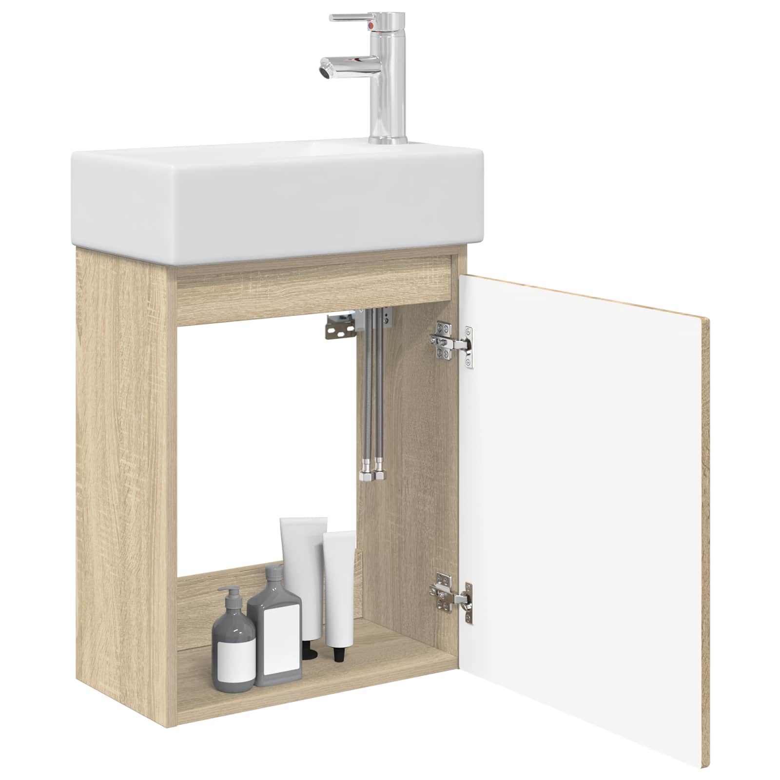 Mobile bagno con rubinetto Rovere Sonoma 45,5 x 25,5 x 84 cm | homemem39