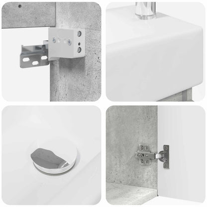 Mobile bagno con rubinetto Grigio Cemento 45,5 x 25,5 x 84 cm | homemem39