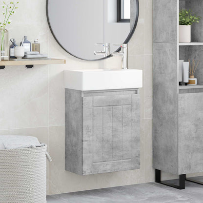 Mobile bagno con rubinetto Grigio Cemento 45,5 x 25,5 x 84 cm | homemem39