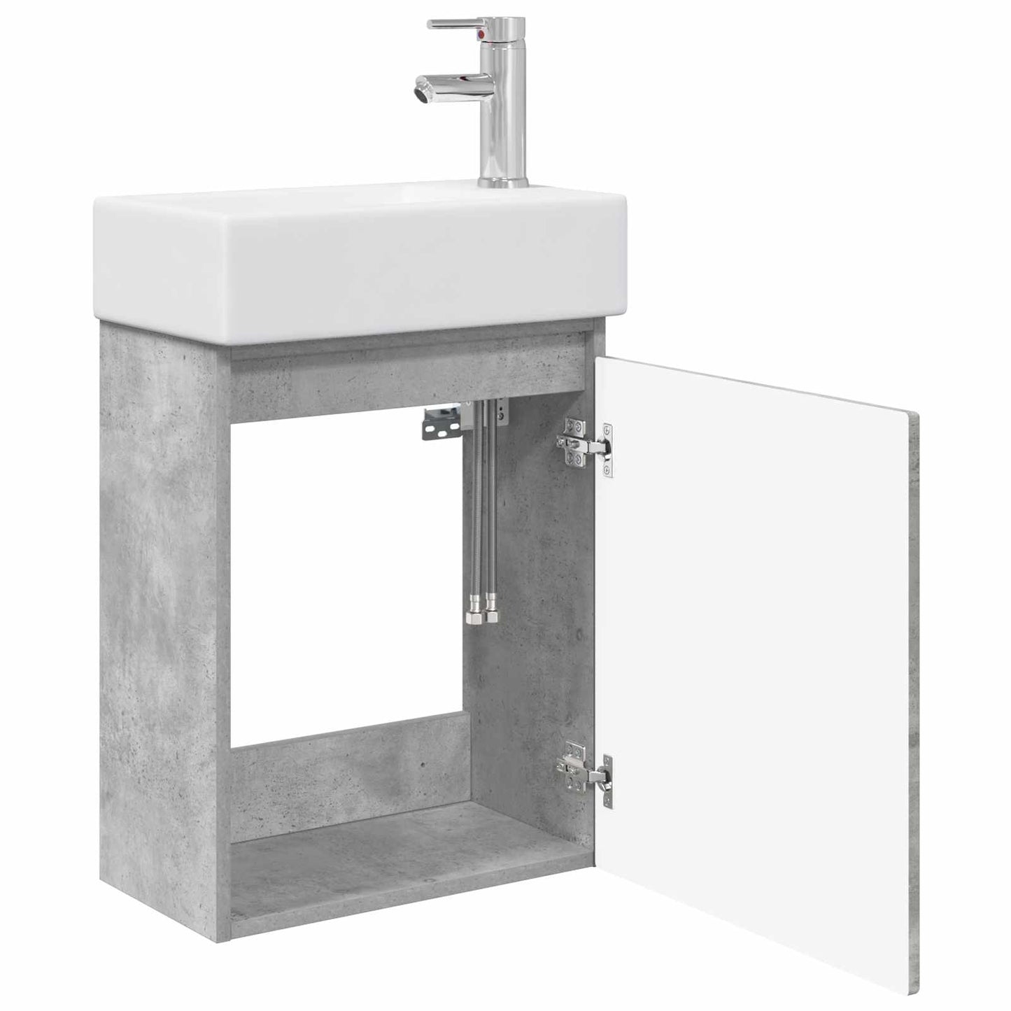 Mobile bagno con rubinetto Grigio Cemento 45,5 x 25,5 x 84 cm | homemem39