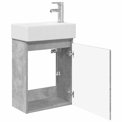 Mobile bagno con rubinetto Grigio Cemento 45,5 x 25,5 x 84 cm | homemem39