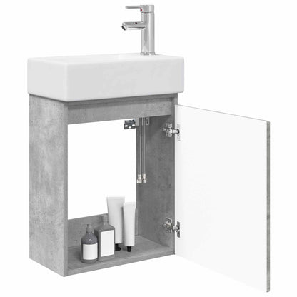 Mobile bagno con rubinetto Grigio Cemento 45,5 x 25,5 x 84 cm | homemem39