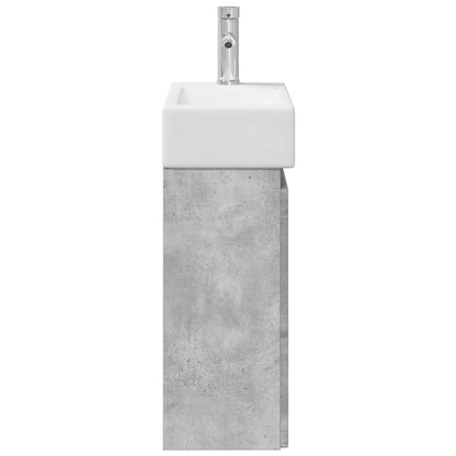 Mobile bagno con rubinetto Grigio Cemento 45,5 x 25,5 x 84 cm | homemem39
