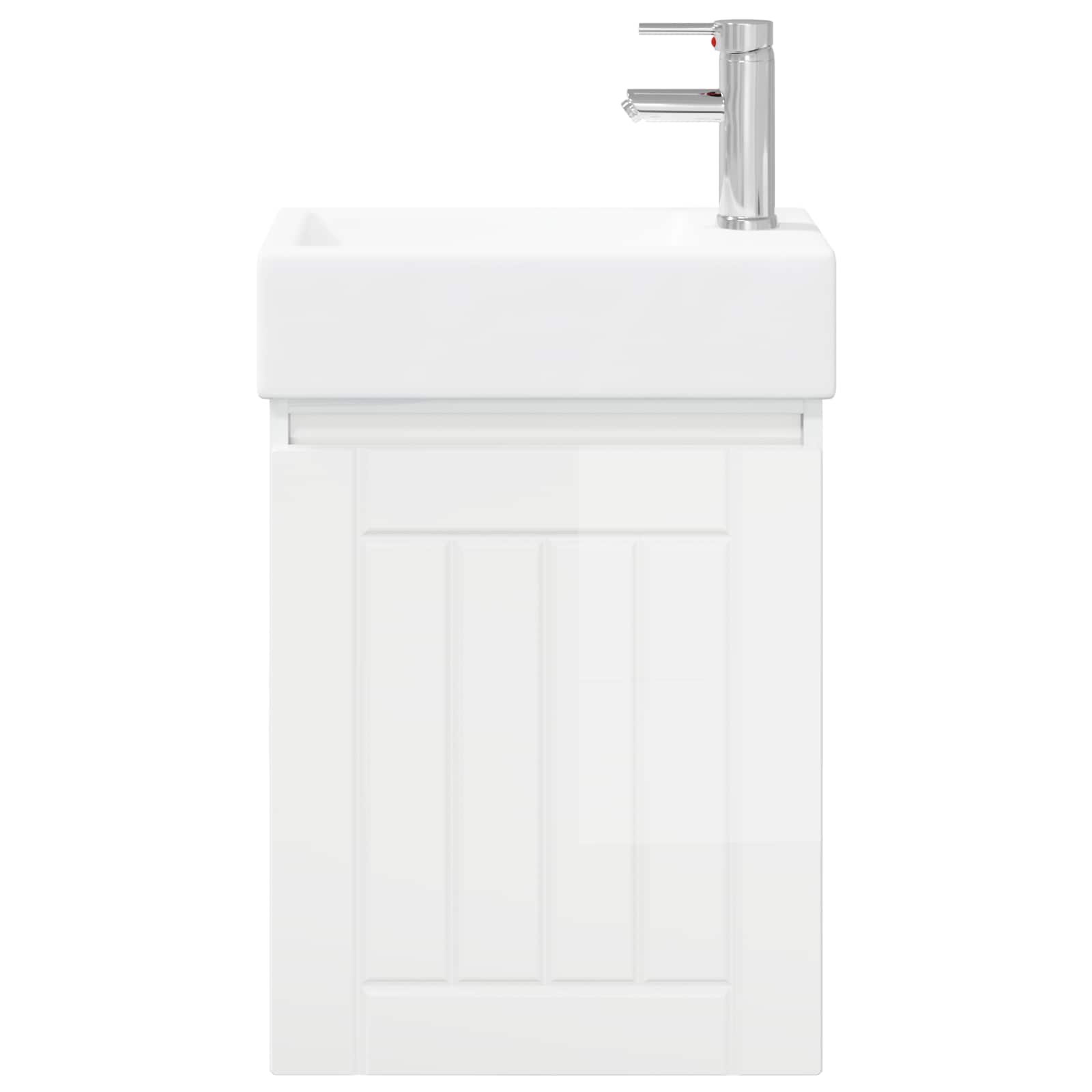 Mobile bagno con rubinetto Bianco Lucido 45,5 x 25,5 x 84 cm | homemem39