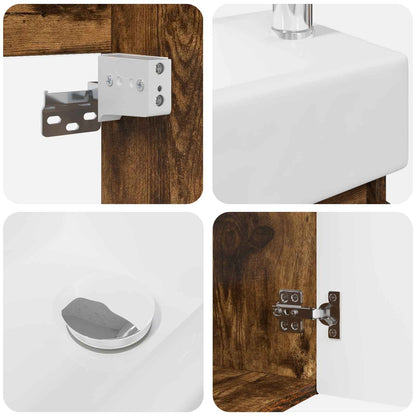 Mobile bagno con rubinetto Rovere Fumo 45,5 x 25,5 x 84 cm | homemem39