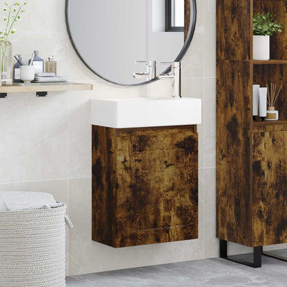 Mobile bagno con rubinetto Rovere Fumo 45,5 x 25,5 x 84 cm | homemem39