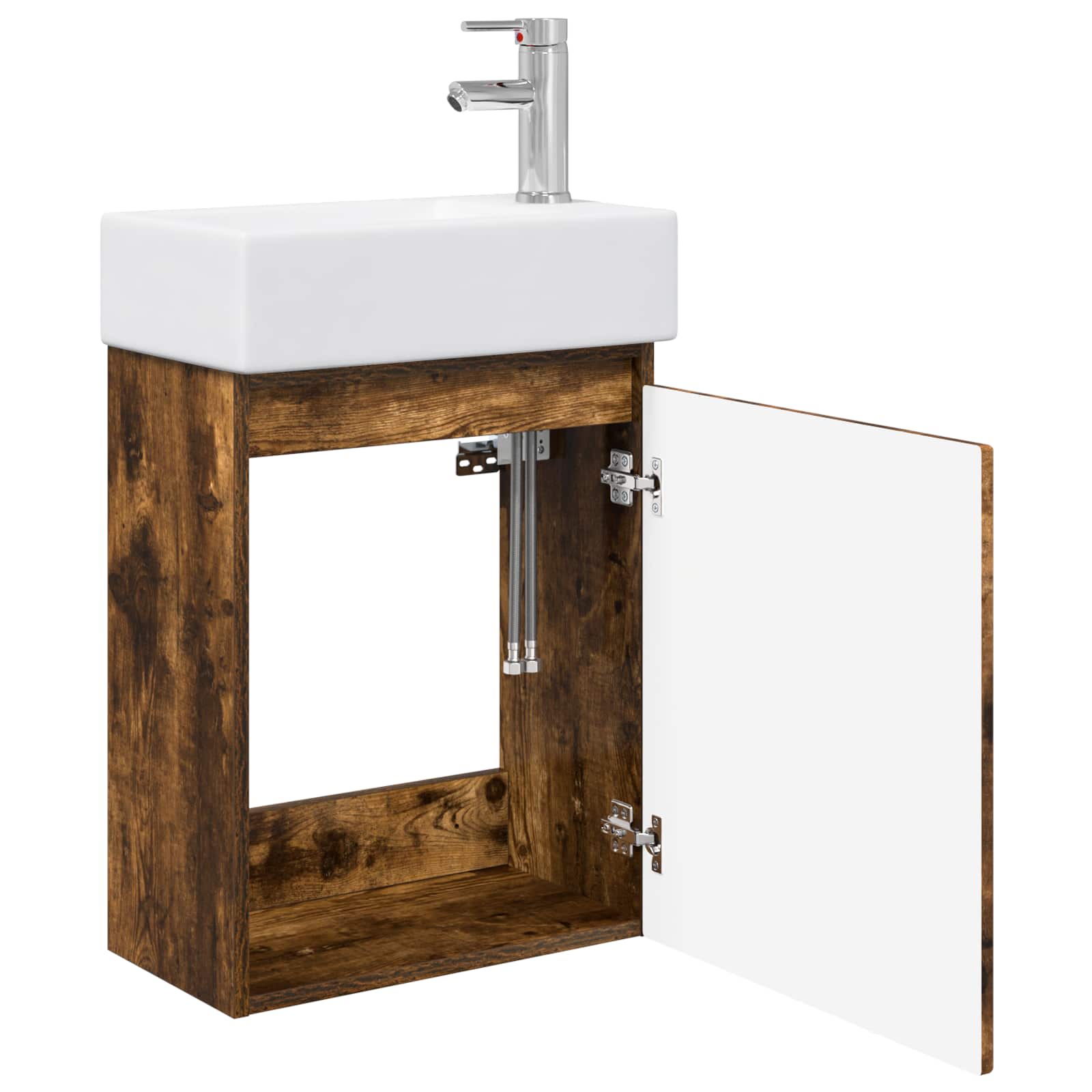 Mobile bagno con rubinetto Rovere Fumo 45,5 x 25,5 x 84 cm | homemem39