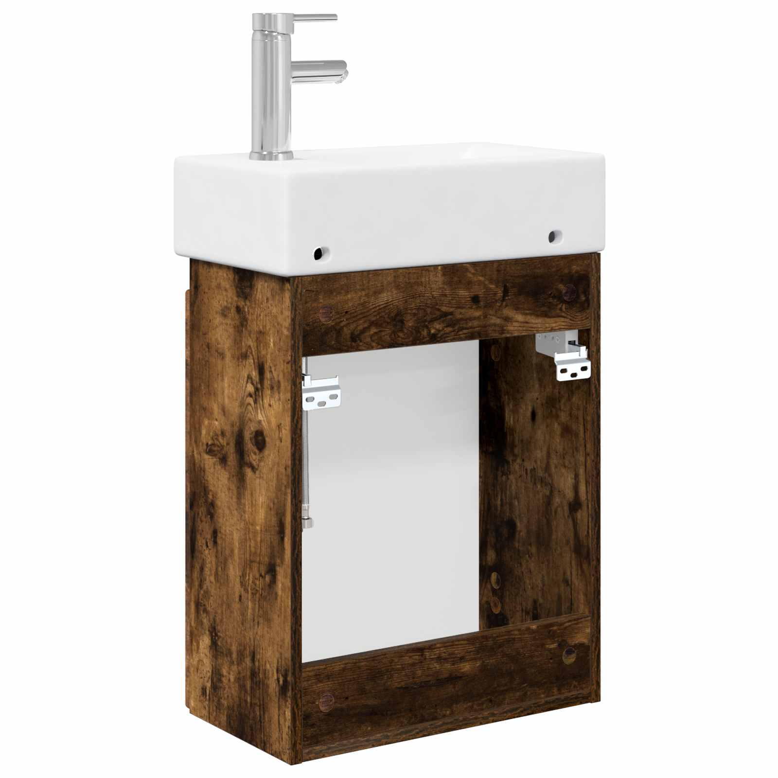 Mobile bagno con rubinetto Rovere Fumo 45,5 x 25,5 x 84 cm | homemem39