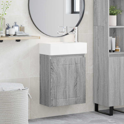 Mobile bagno con rubinetto Sonoma grigio 45,5 x 25,5 x 84 cm | homemem39
