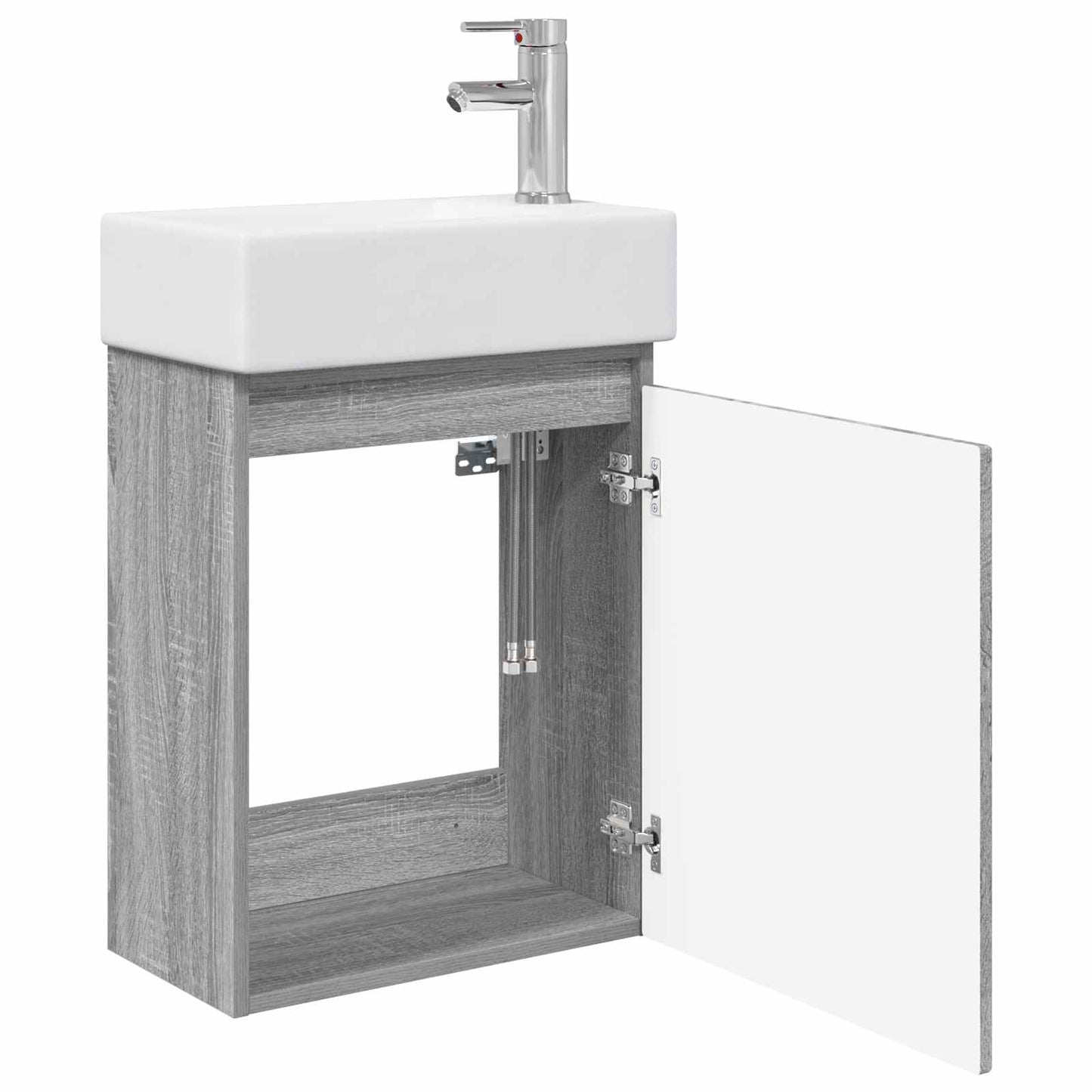 Mobile bagno con rubinetto Sonoma grigio 45,5 x 25,5 x 84 cm | homemem39