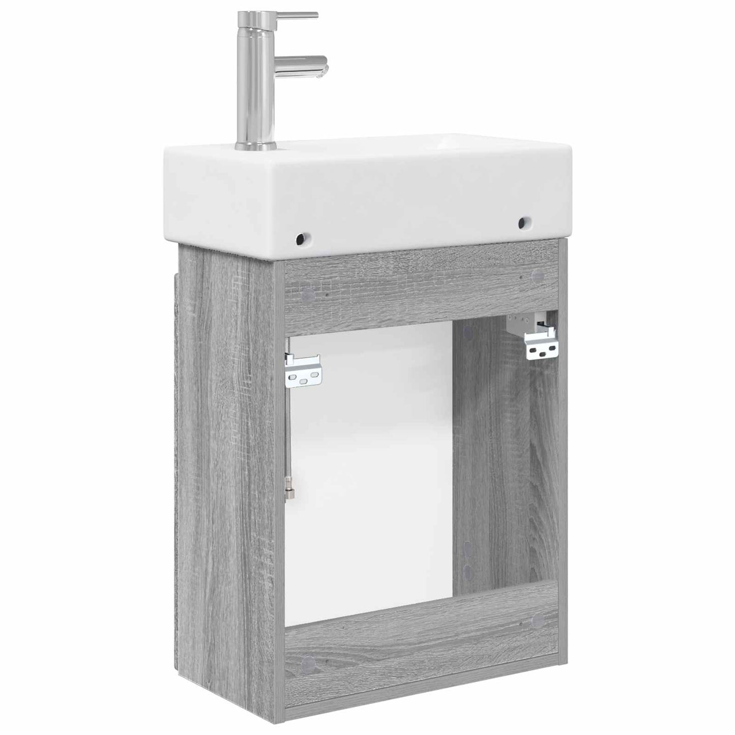 Mobile bagno con rubinetto Sonoma grigio 45,5 x 25,5 x 84 cm | homemem39