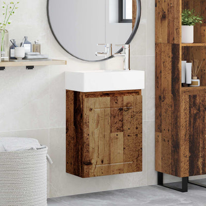 Mobile bagno con rubinetto Legno antico 45,5 x 25,5 x 84 cm | homemem39