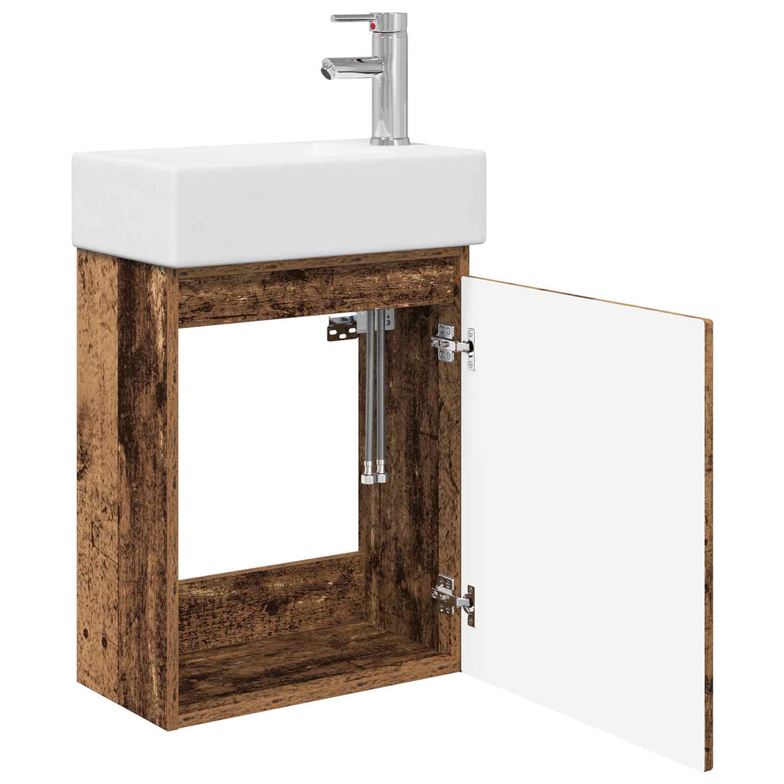 Mobile bagno con rubinetto Legno antico 45,5 x 25,5 x 84 cm | homemem39