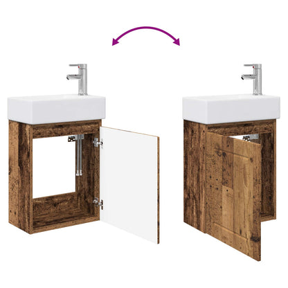 Mobile bagno con rubinetto Legno antico 45,5 x 25,5 x 84 cm | homemem39