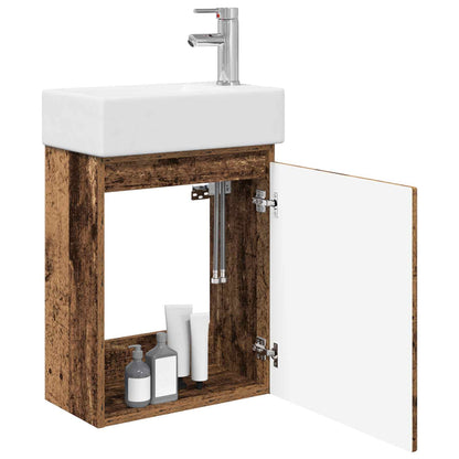 Mobile bagno con rubinetto Legno antico 45,5 x 25,5 x 84 cm | homemem39