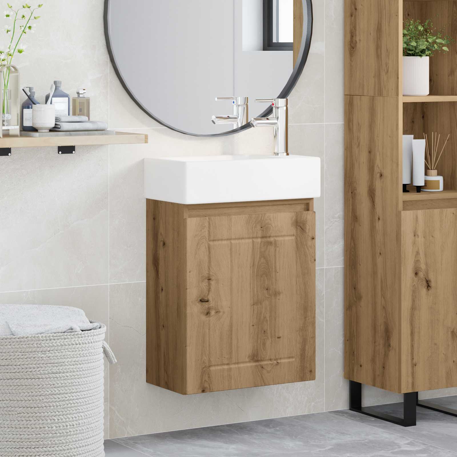 Mobile bagno con rubinetto Rovere Artigianale | homemem39