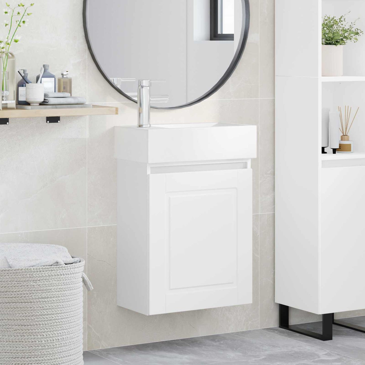 Mobile bagno con rubinetto Bianco 45,5 x 22,5 x 84 cm | homemem39