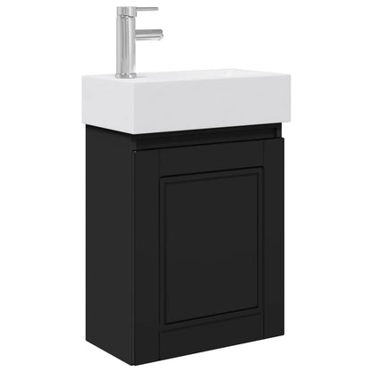 Mobile bagno con rubinetto Nero 45,5 x 22,5 x 84 cm | homemem39