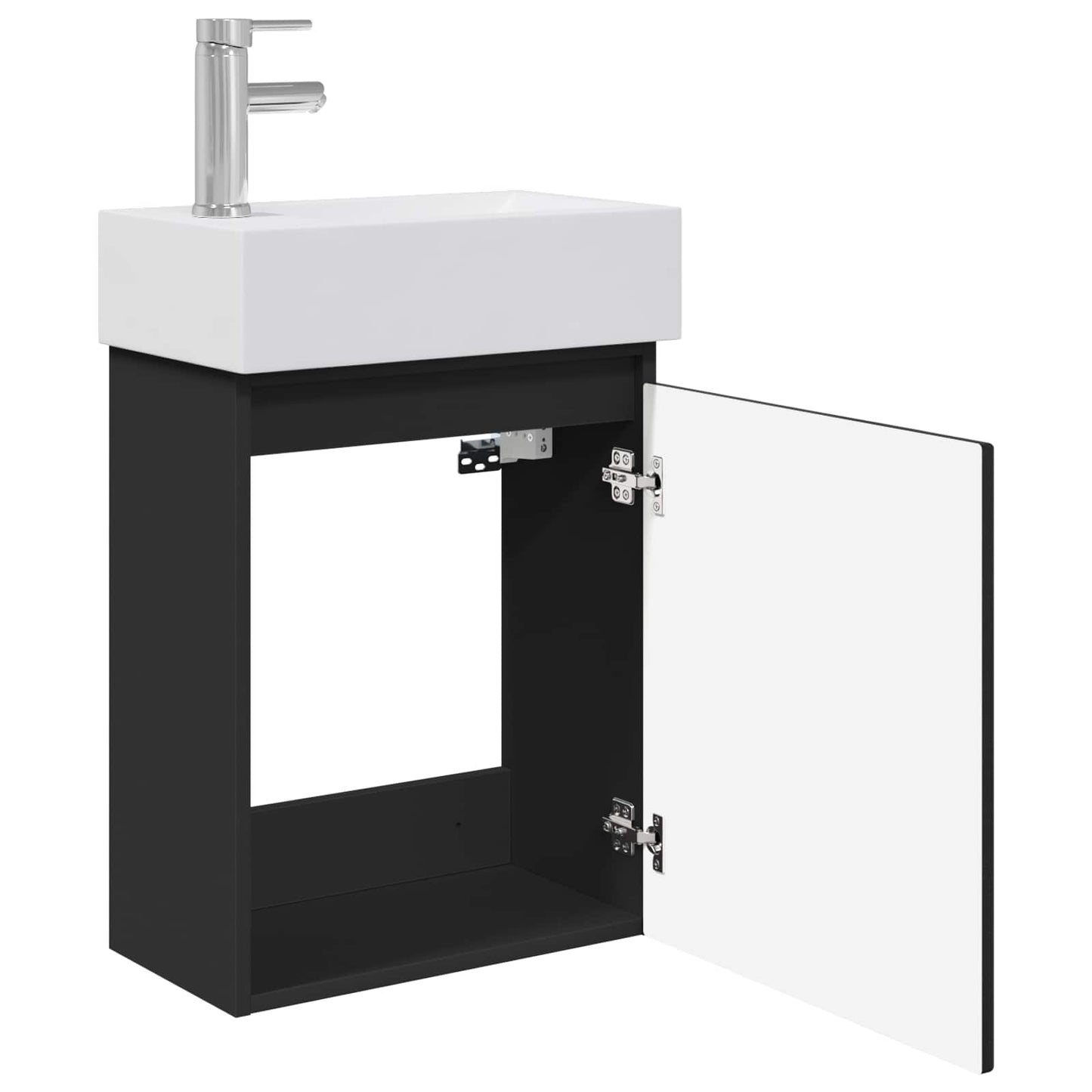 Mobile bagno con rubinetto Nero 45,5 x 22,5 x 84 cm | homemem39