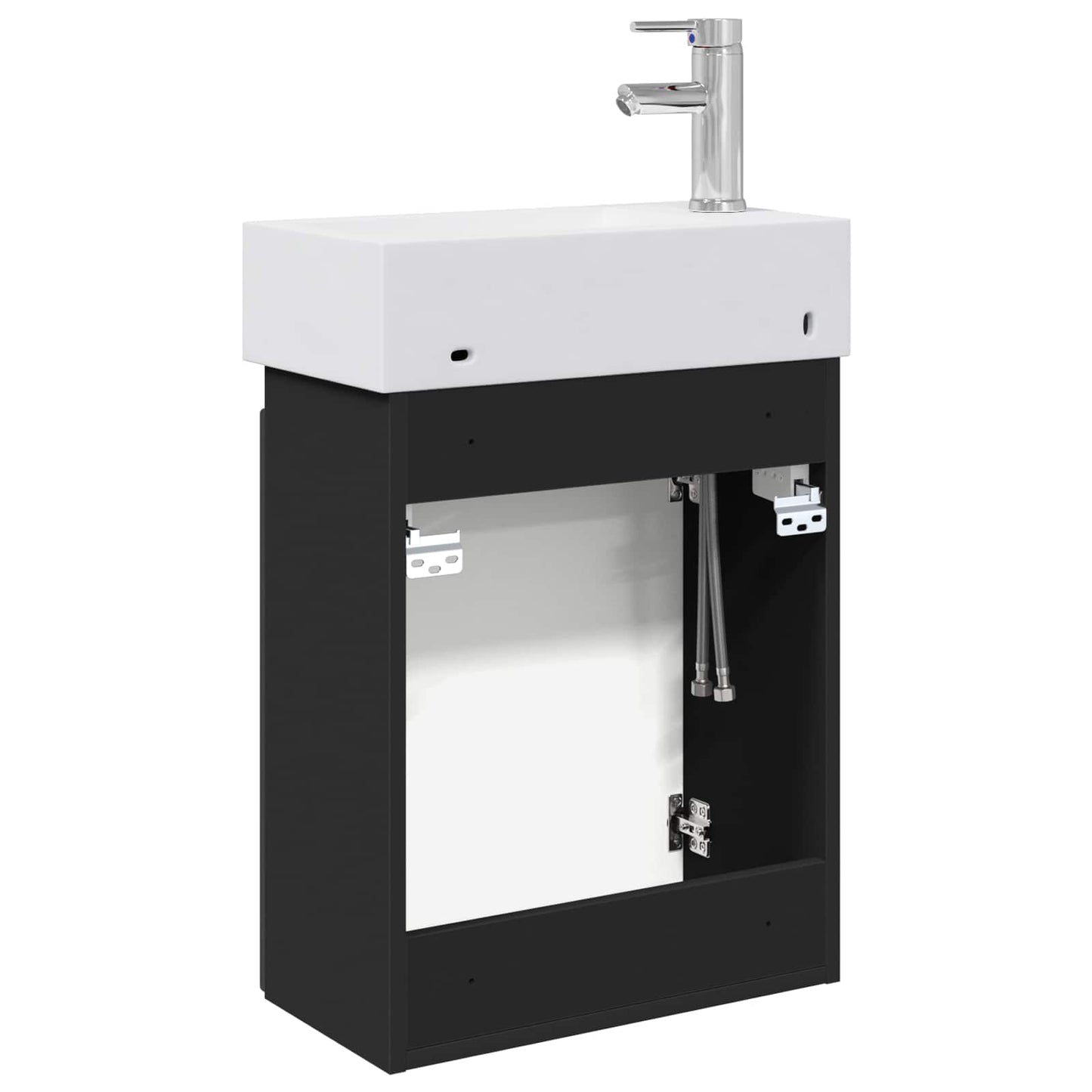 Mobile bagno con rubinetto Nero 45,5 x 22,5 x 84 cm | homemem39