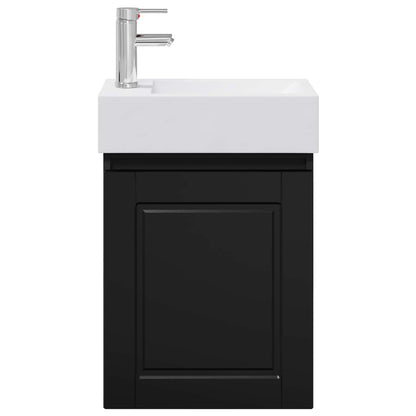 Mobile bagno con rubinetto Nero 45,5 x 22,5 x 84 cm | homemem39