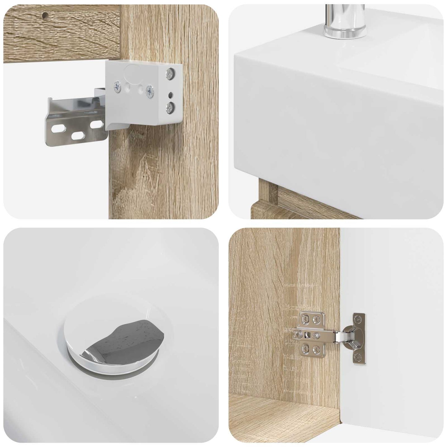 Mobile bagno con rubinetto Rovere Sonoma 45,5 x 22,5 x 84 cm | homemem39