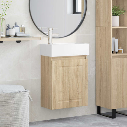 Mobile bagno con rubinetto Rovere Sonoma 45,5 x 22,5 x 84 cm | homemem39