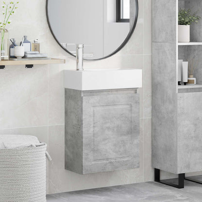 Mobile bagno con rubinetto Grigio Cemento 45,5 x 22,5 x 84 cm | homemem39