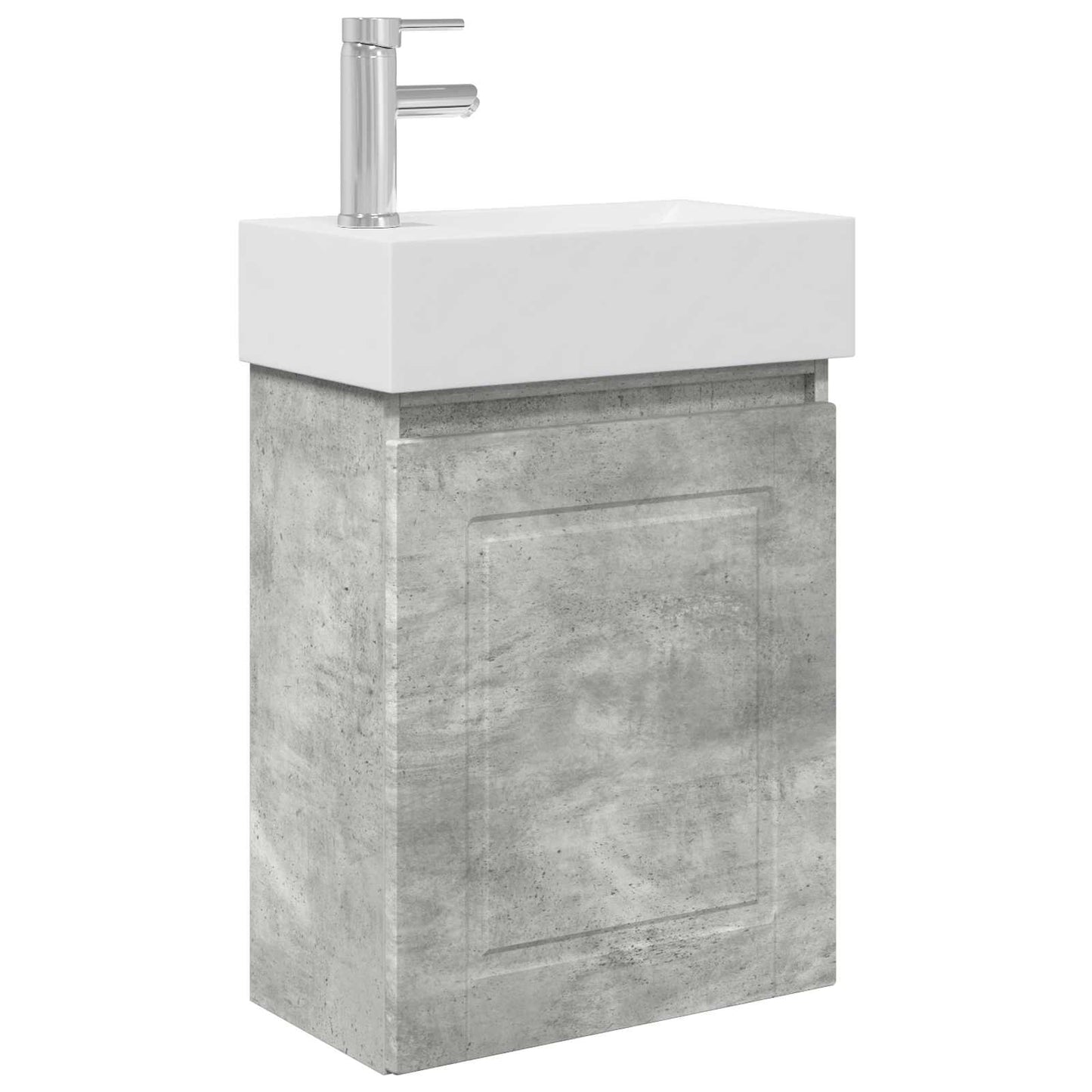 Mobile bagno con rubinetto Grigio Cemento 45,5 x 22,5 x 84 cm | homemem39