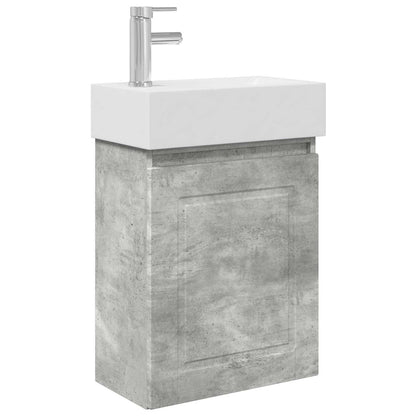 Mobile bagno con rubinetto Grigio Cemento 45,5 x 22,5 x 84 cm | homemem39