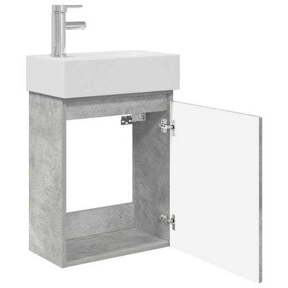 Mobile bagno con rubinetto Grigio Cemento 45,5 x 22,5 x 84 cm | homemem39