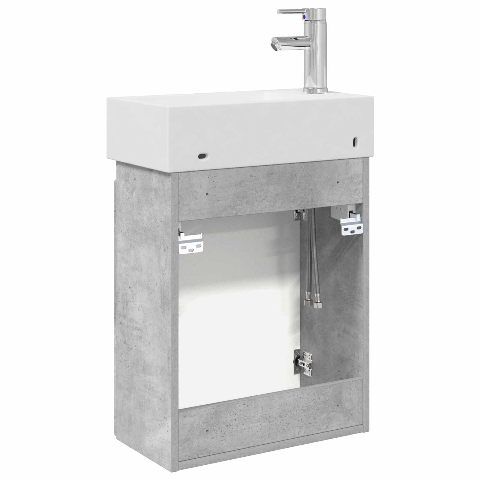 Mobile bagno con rubinetto Grigio Cemento 45,5 x 22,5 x 84 cm | homemem39