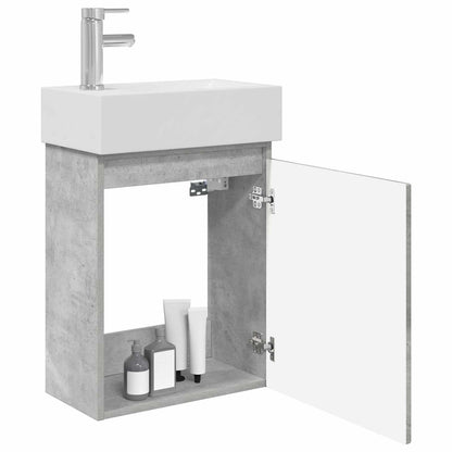 Mobile bagno con rubinetto Grigio Cemento 45,5 x 22,5 x 84 cm | homemem39