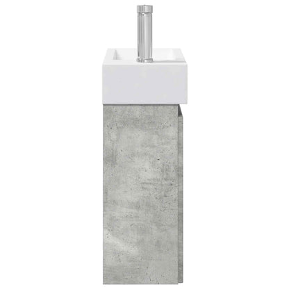 Mobile bagno con rubinetto Grigio Cemento 45,5 x 22,5 x 84 cm | homemem39