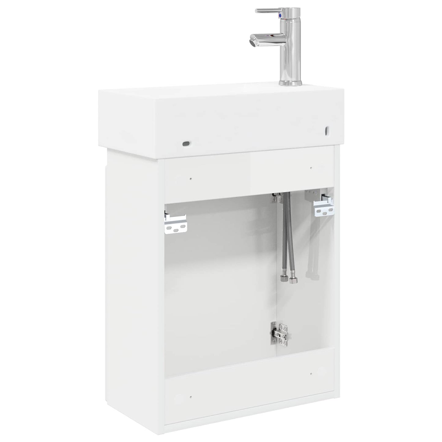 Mobile bagno con rubinetto Bianco Lucido 45,5 x 22,5 x 84 cm | homemem39