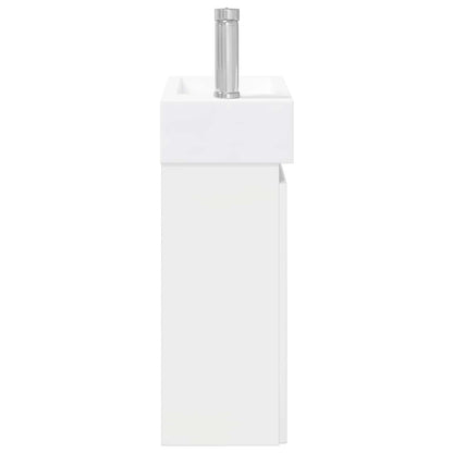 Mobile bagno con rubinetto Bianco Lucido 45,5 x 22,5 x 84 cm | homemem39