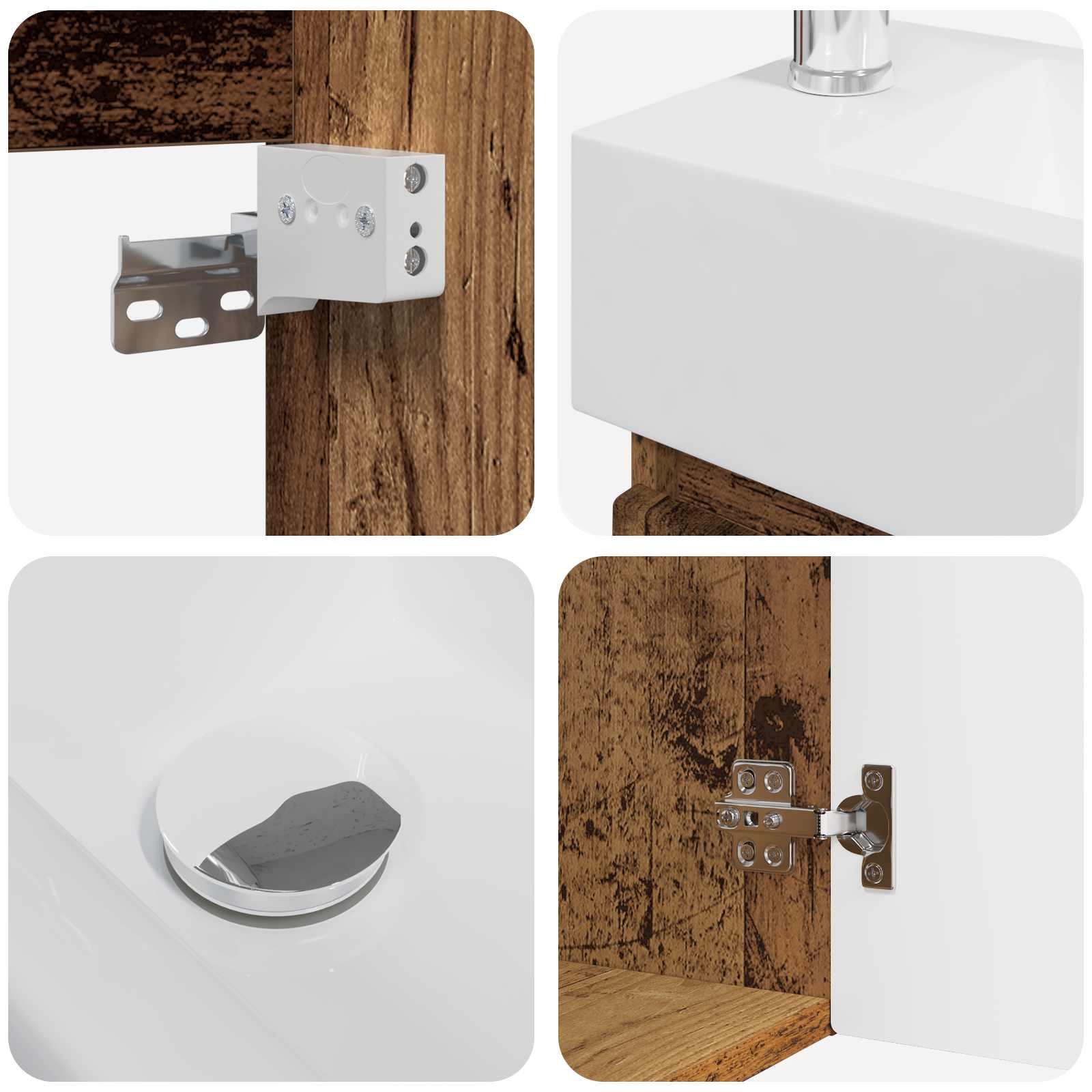 Mobile bagno con rubinetto Legno antico 45,5 x 22,5 x 84 cm | homemem39