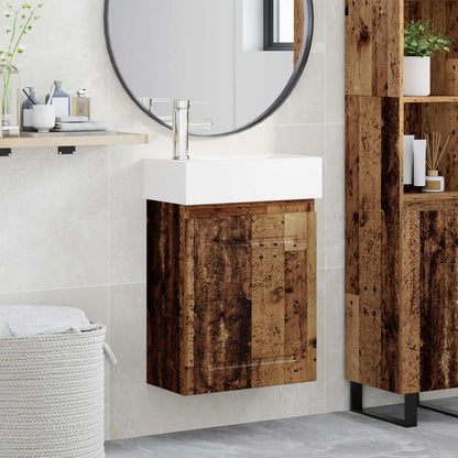 Mobile bagno con rubinetto Legno antico 45,5 x 22,5 x 84 cm | homemem39