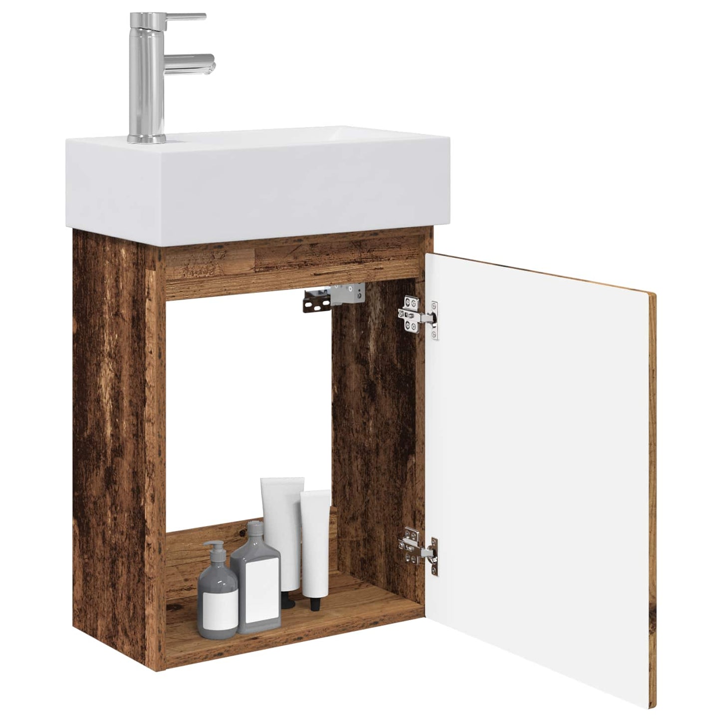 Mobile bagno con rubinetto Legno antico 45,5 x 22,5 x 84 cm | homemem39