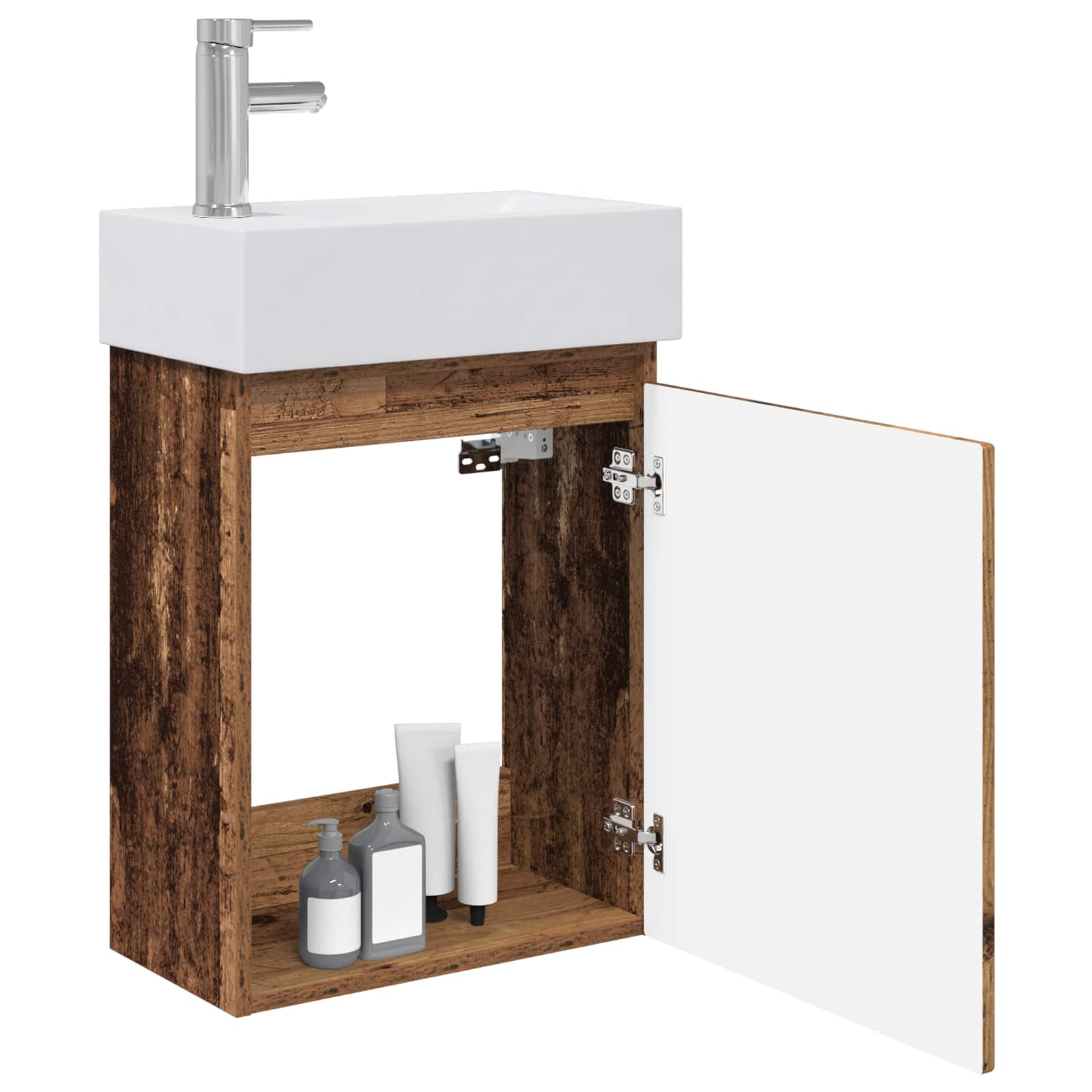 Mobile bagno con rubinetto Legno antico 45,5 x 22,5 x 84 cm | homemem39