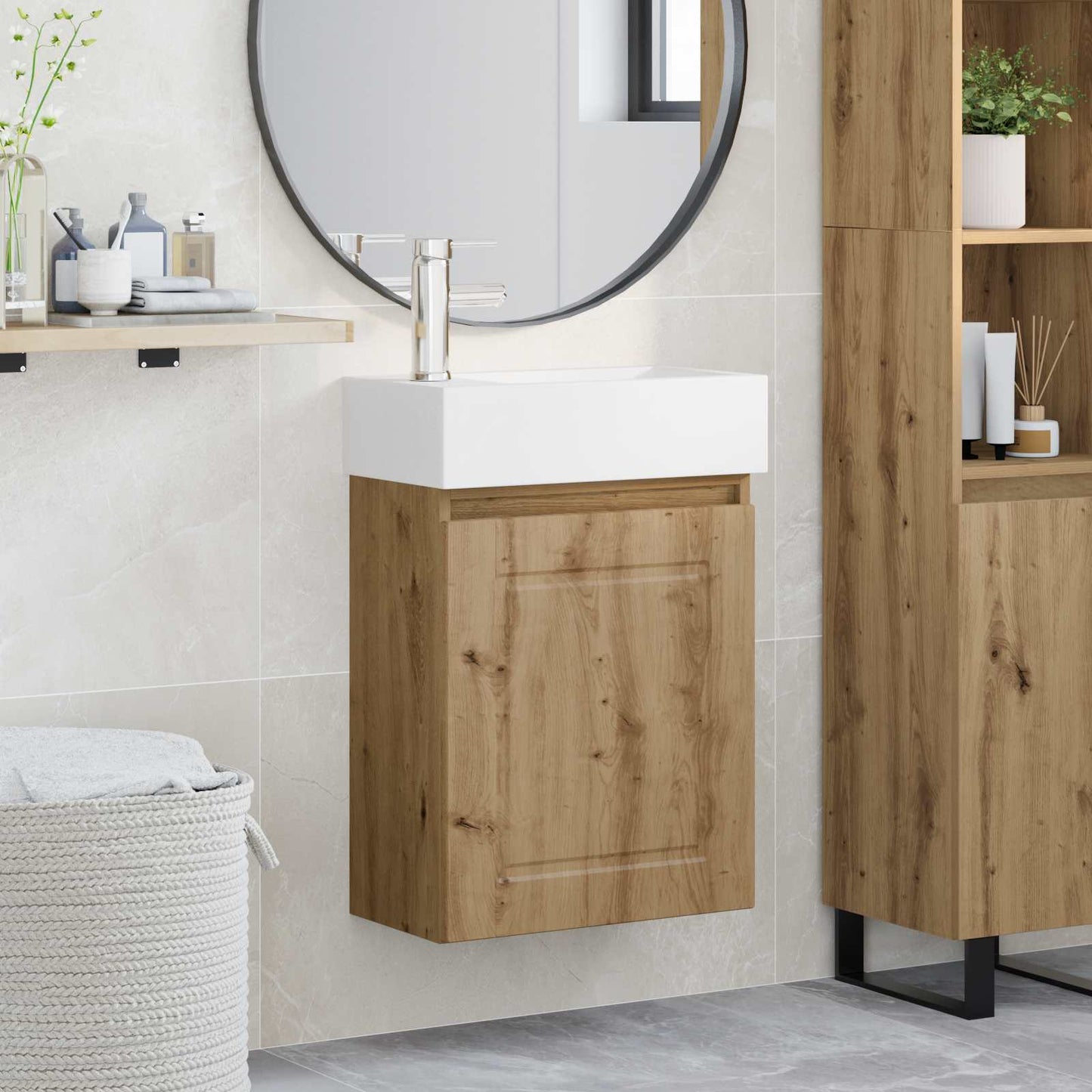 Mobile bagno con rubinetto Rovere Artigianale | homemem39