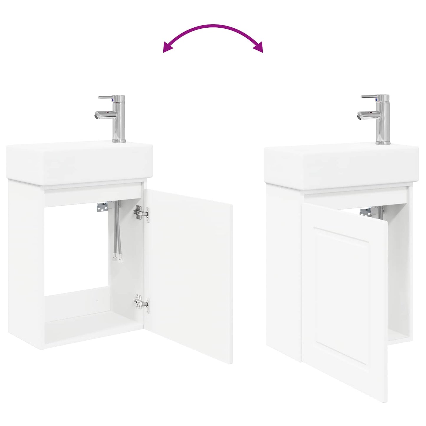 Mobile bagno con rubinetto Bianco 45,5 x 22,5 x 84 cm | homemem39