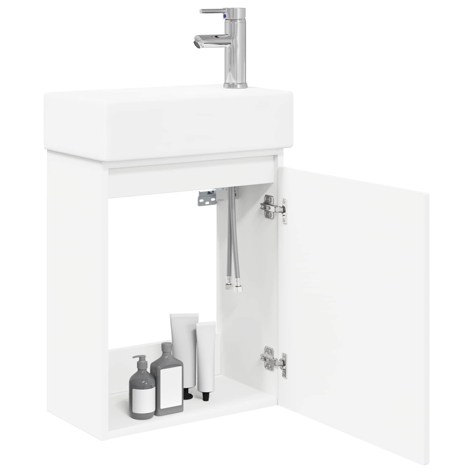 Mobile bagno con rubinetto Bianco 45,5 x 22,5 x 84 cm | homemem39
